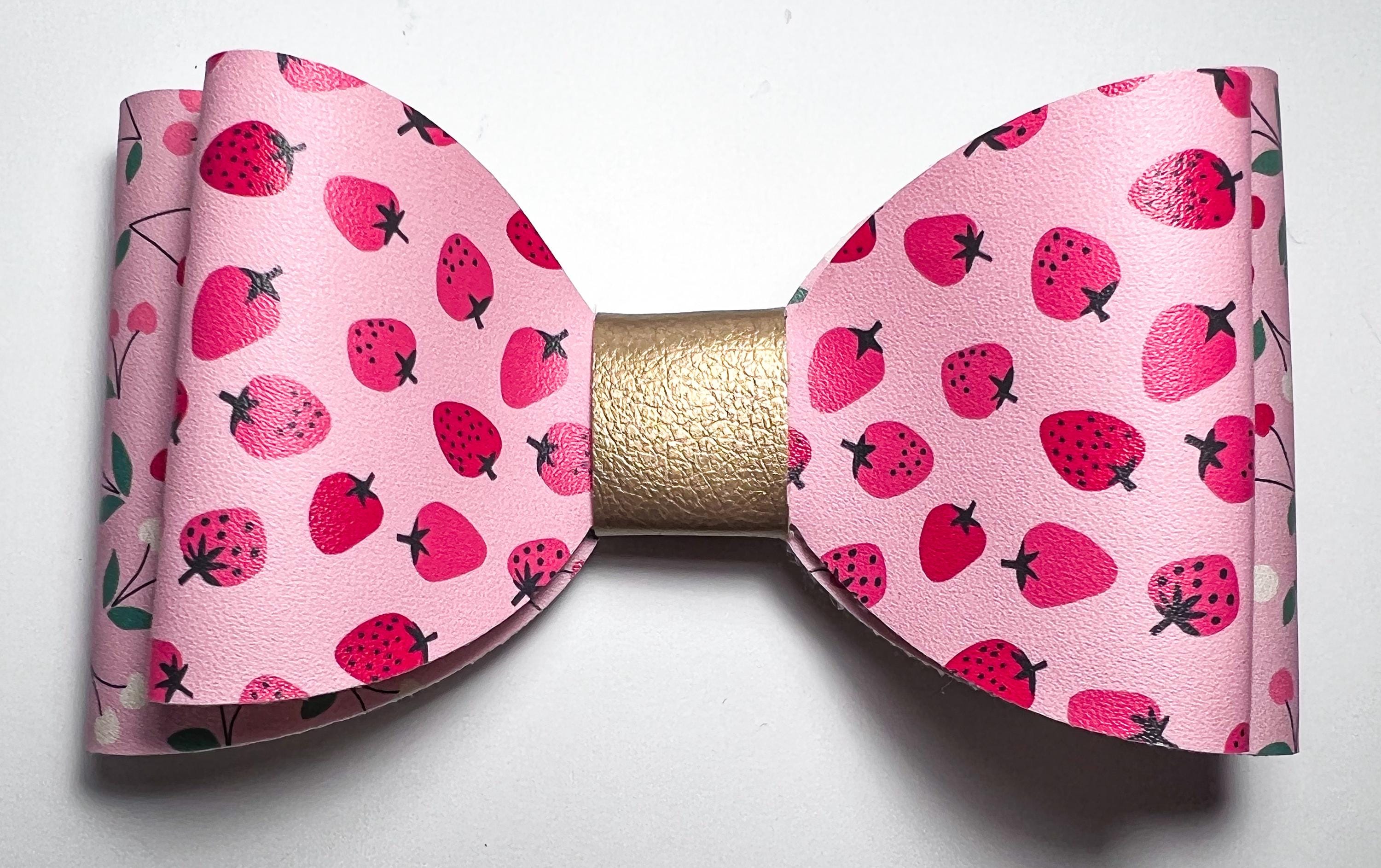 Strawberry/Cherries Vinyl Hair Bow